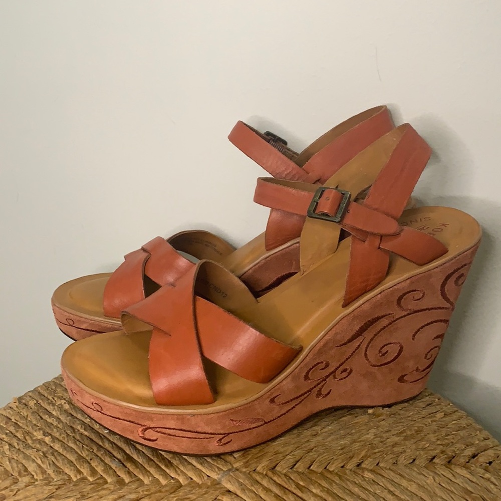 Kork-Ease wedge leather strap sandal